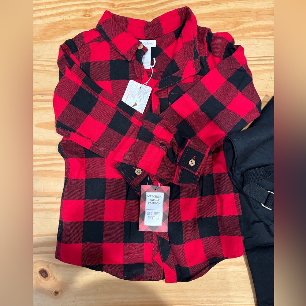 Tommy Bahama Matching Family Fashion - RED & BLACK Plaid set
